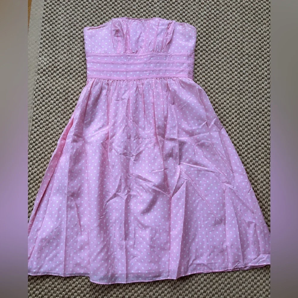 Lilly Pulitzer Pink Polka Dot Fit-and-Flare Dress Katrina Iced Pink Size 6 - Picture 1 of 4